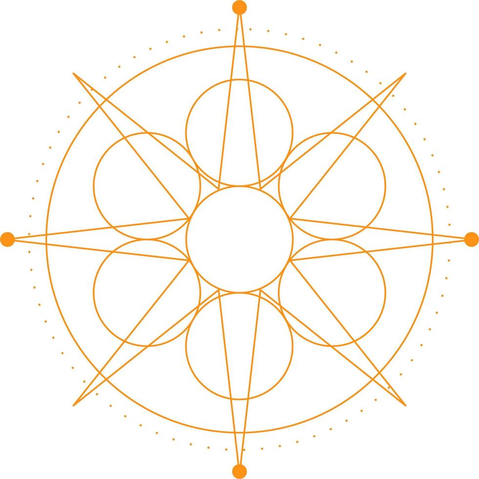 elementos de diseño de forma de geometría sagrada abstracta. diseño de vector místico monoline.