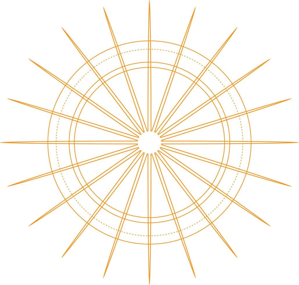 Abstract Sacred Geometry Shape Design Elements. Monoline Mystical Vector Design.
