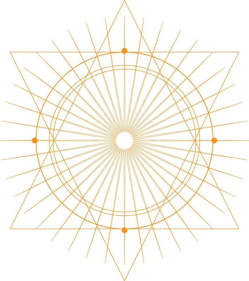 Abstract Sacred Geometry Shape Design Elements. Monoline Mystical Vector Design.