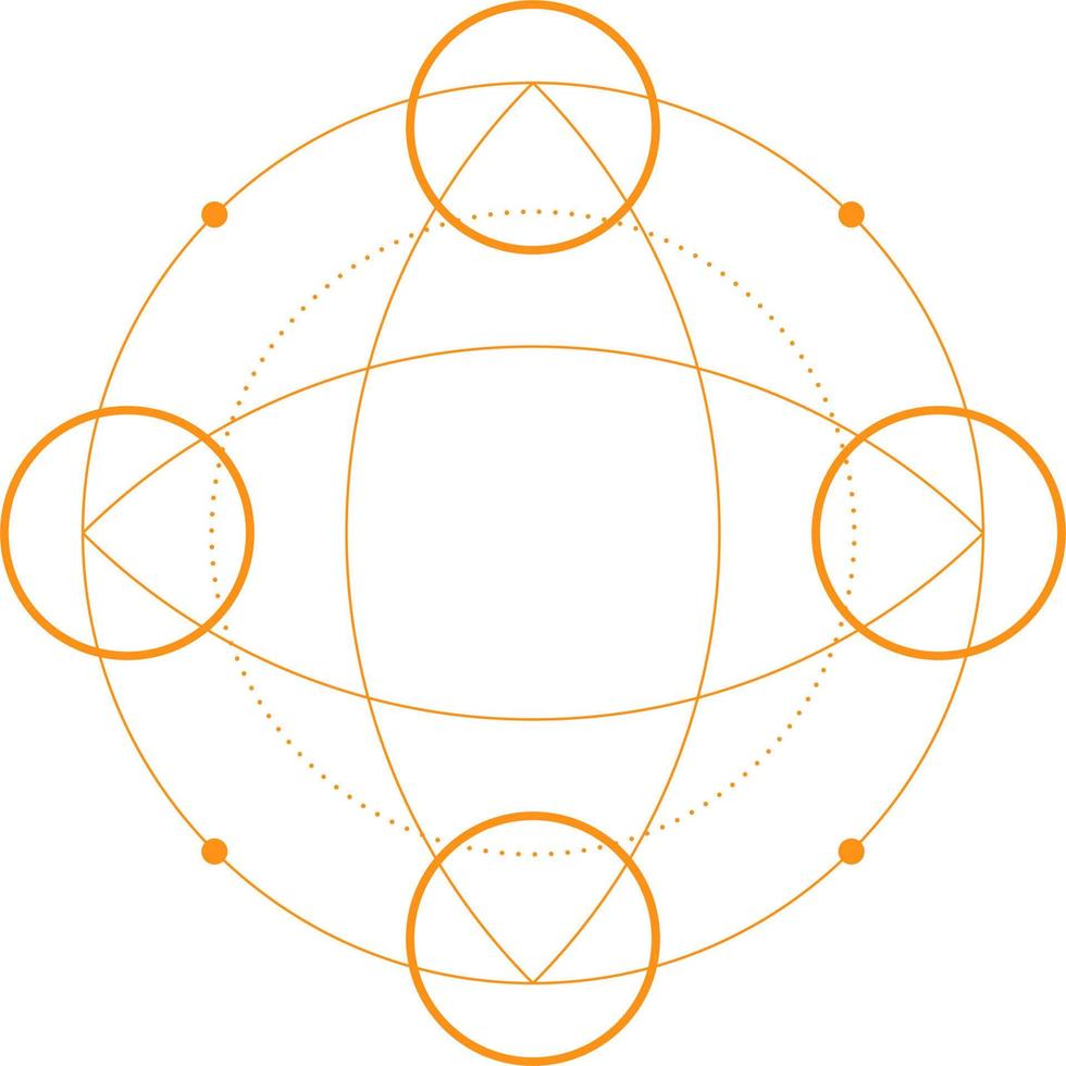 Abstract Sacred Geometry Shape Design Elements. Monoline Mystical Vector Design.