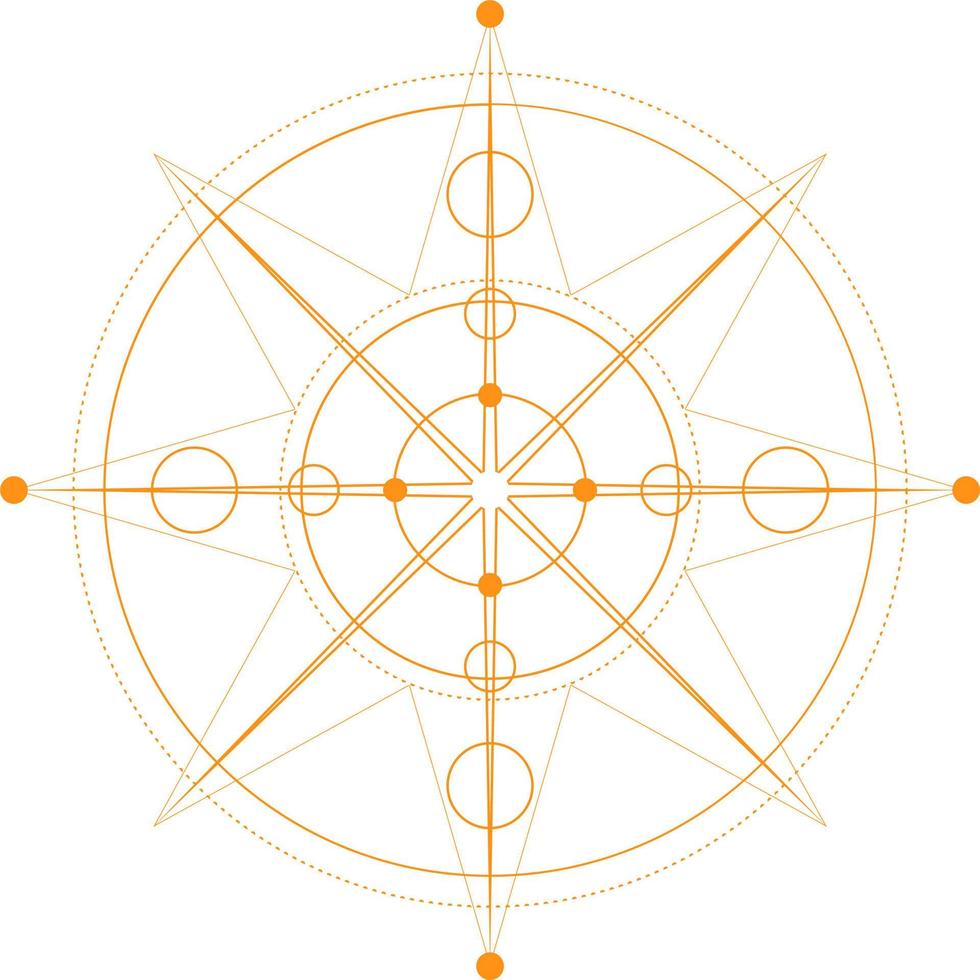 elementos de diseño de forma de geometría sagrada abstracta. diseño de vector místico monoline.