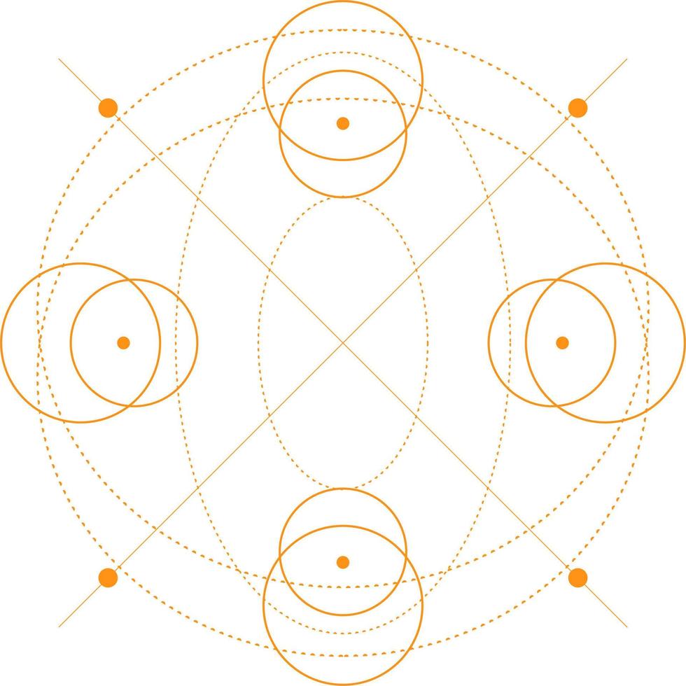 Abstract Sacred Geometry Shape Design Elements. Monoline Mystical Vector Design.
