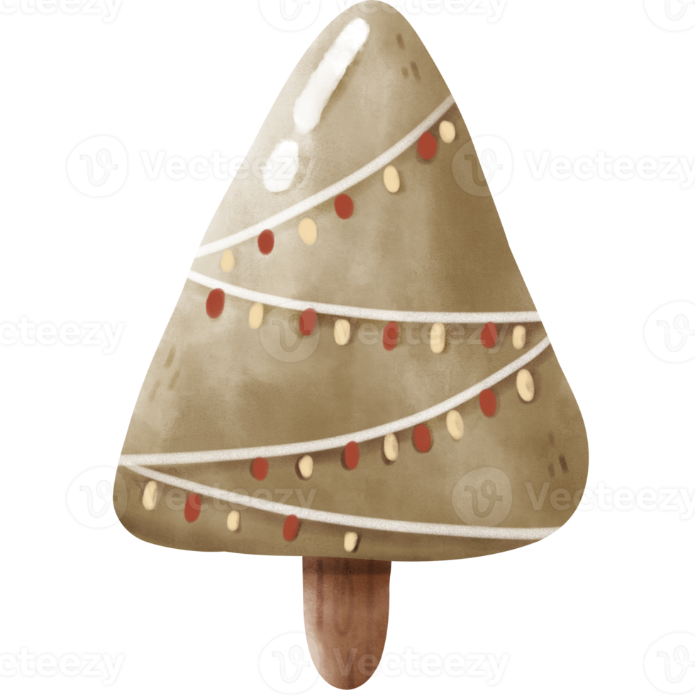 Watercolor Christmas ice cream png