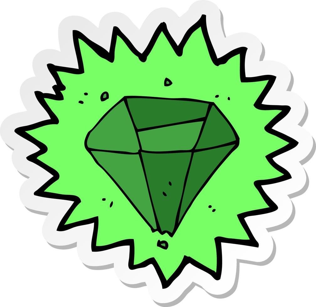 sticker of a cartoon emerald vector