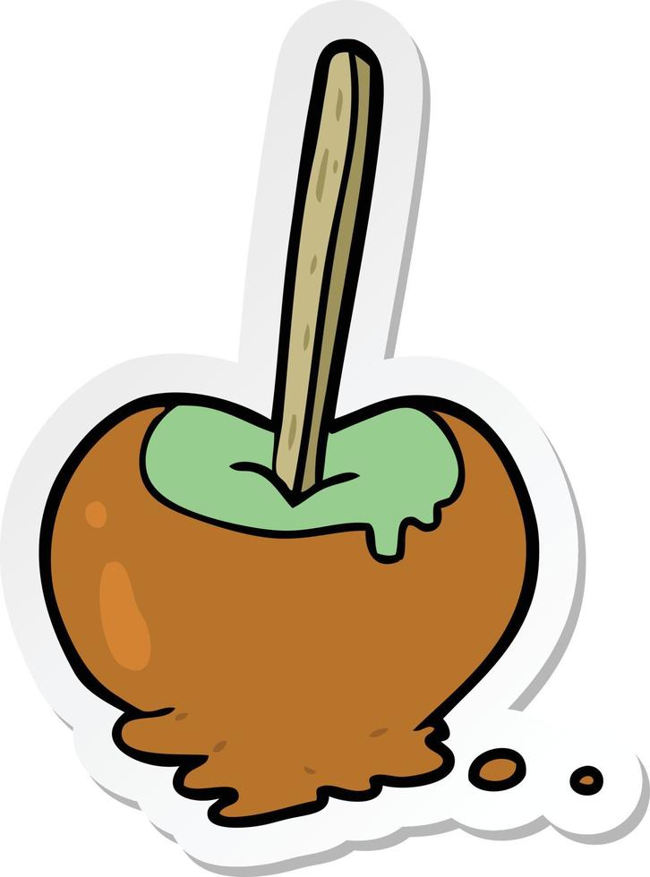 sticker of a cartoon toffee apple vector