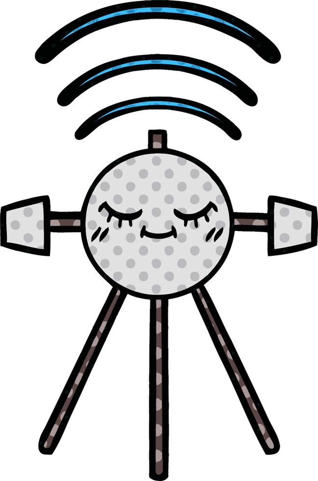 comic book style cartoon space satellite vector