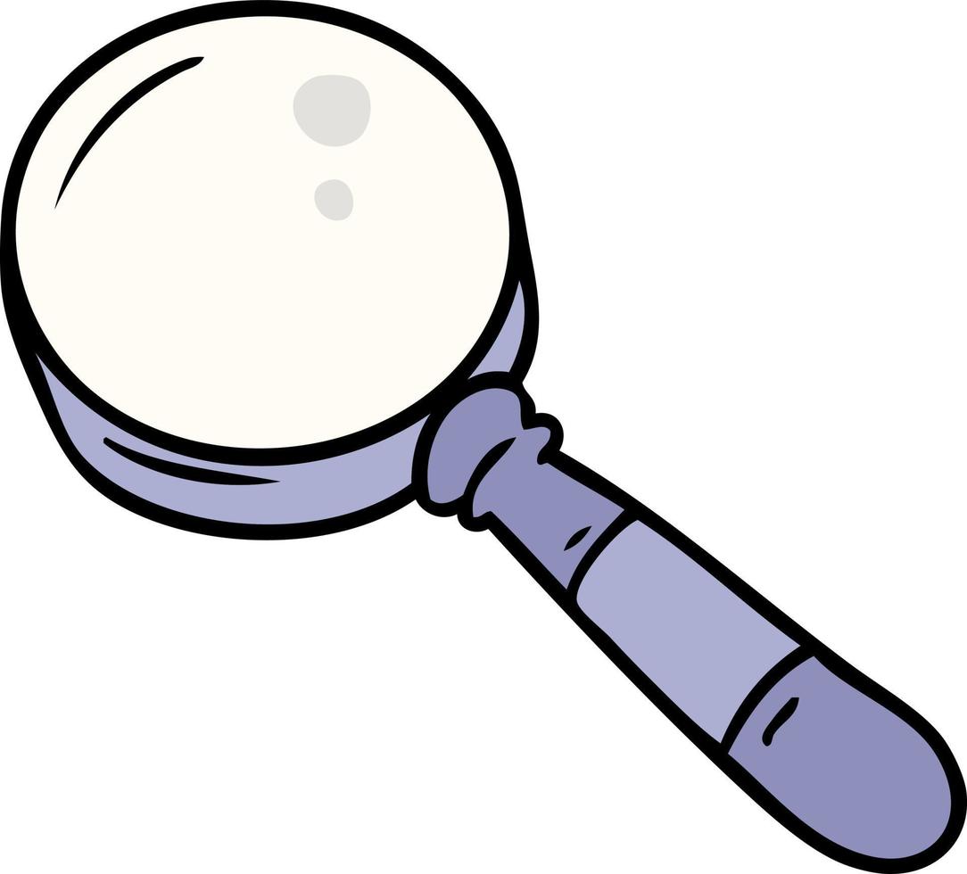 cartoon doodle of a magnifying glass vector