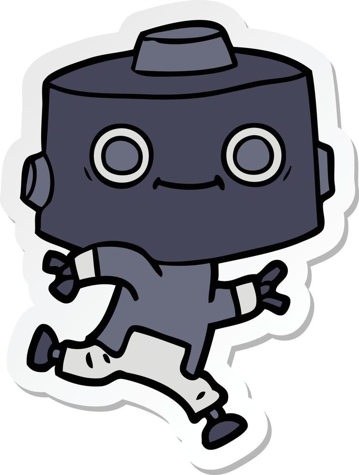 sticker of a cartoon robot vector