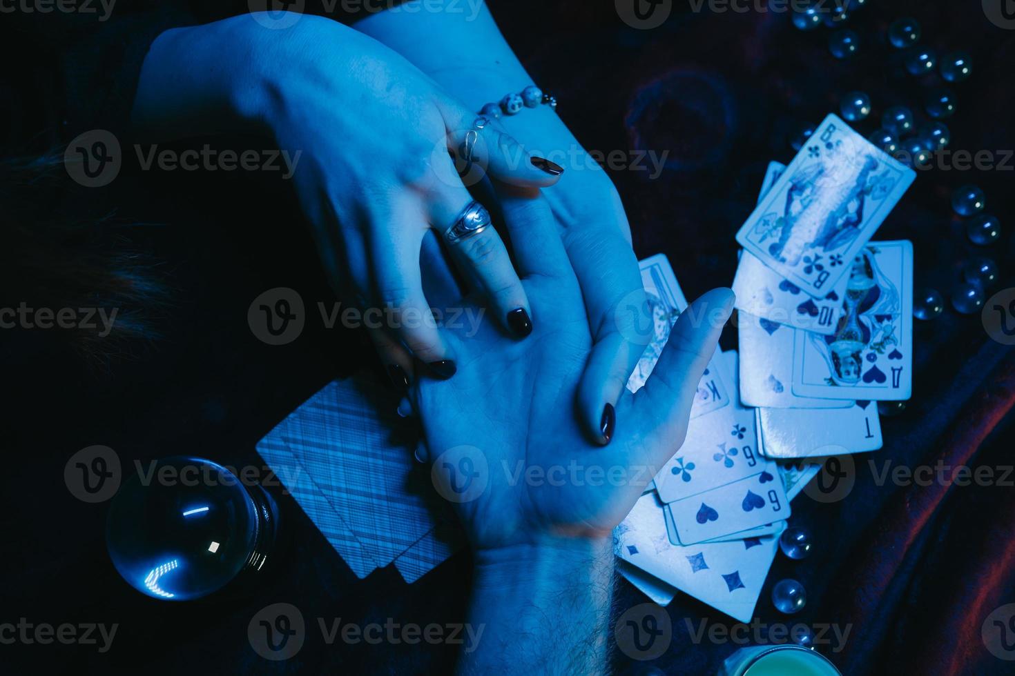 reading the lines hand in a man's hands photo