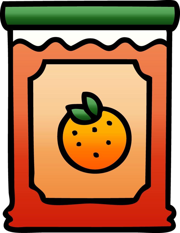 quirky gradient shaded cartoon jar of marmalade vector