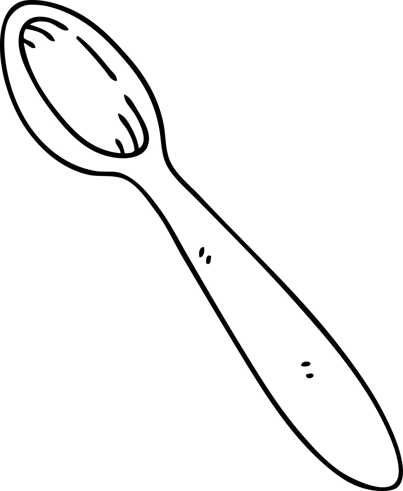 quirky line drawing cartoon wooden spoon 11730111 Vector Art at Vecteezy
