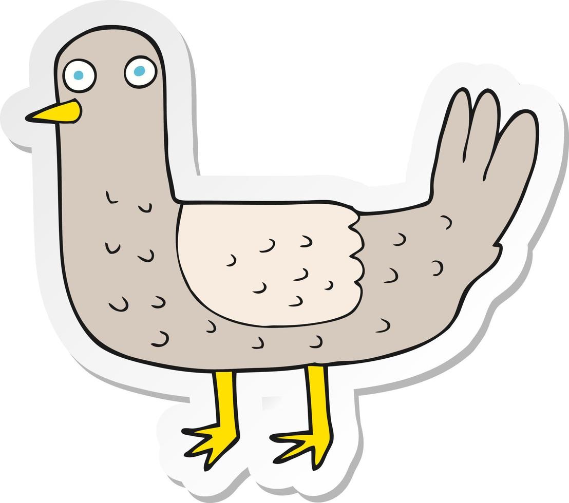 sticker of a cartoon bird vector