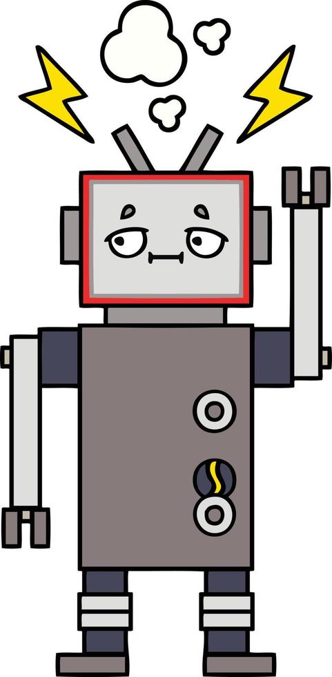 lindo robot de dibujos animados vector