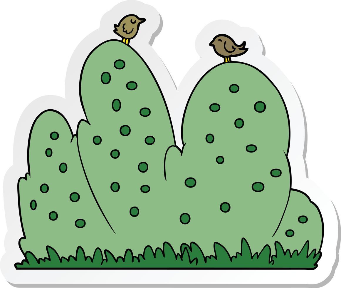 sticker of a cartoon hedge vector