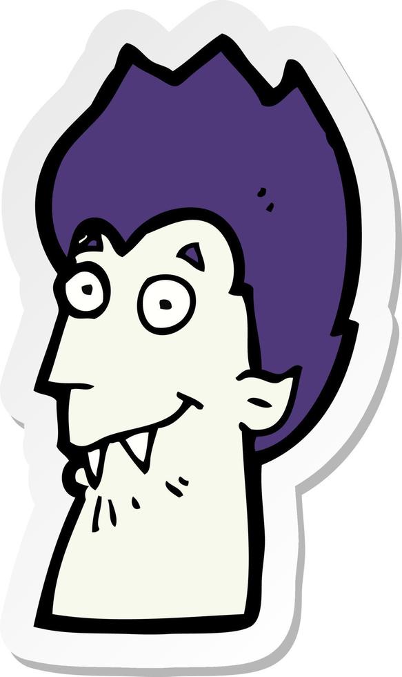 sticker of a cartoon vampire head vector