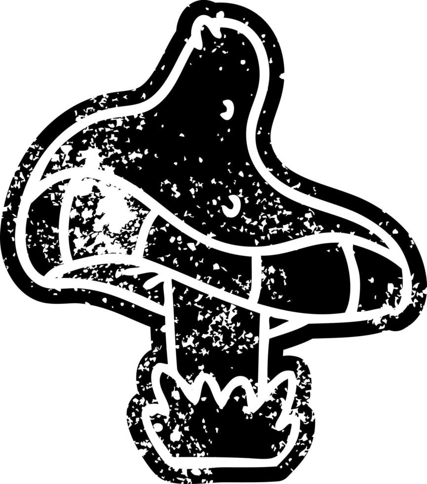 grunge icon drawing of a single mushroom 11730867 Vector Art at Vecteezy