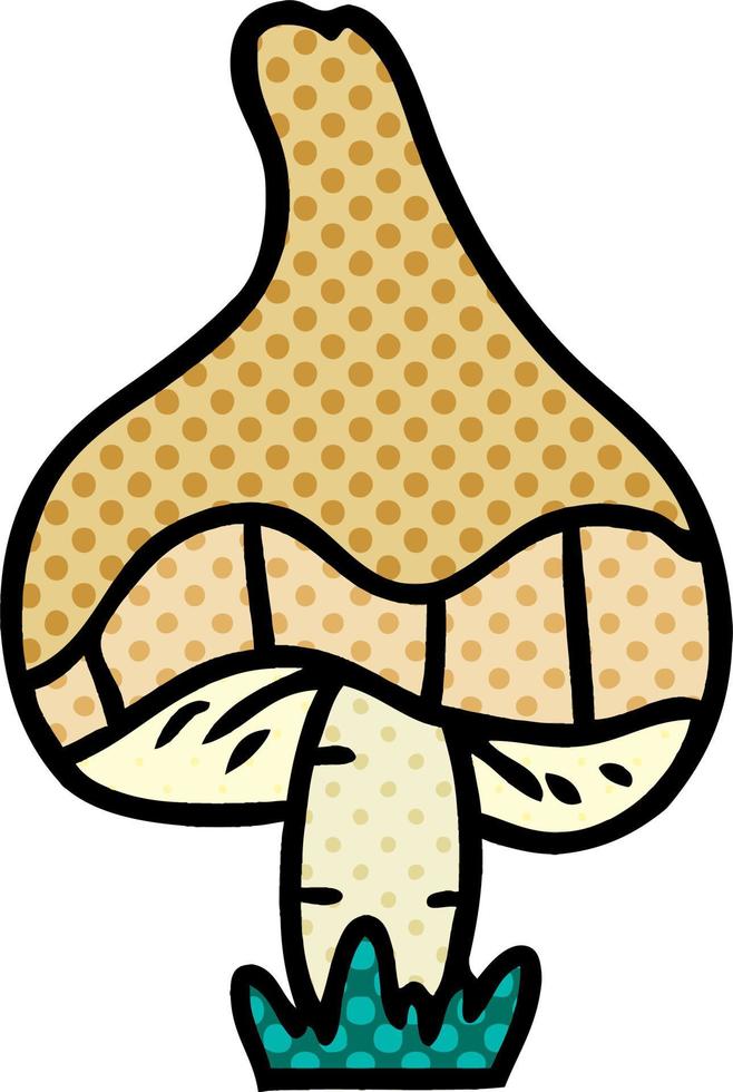 cartoon doodle of a single mushroom vector