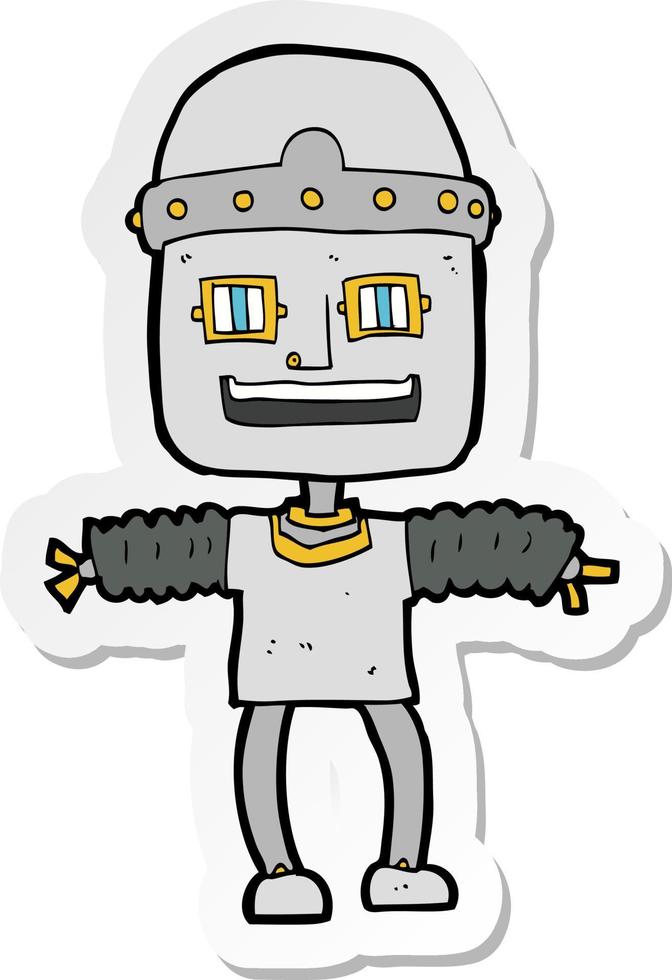 sticker of a cartoon robot vector