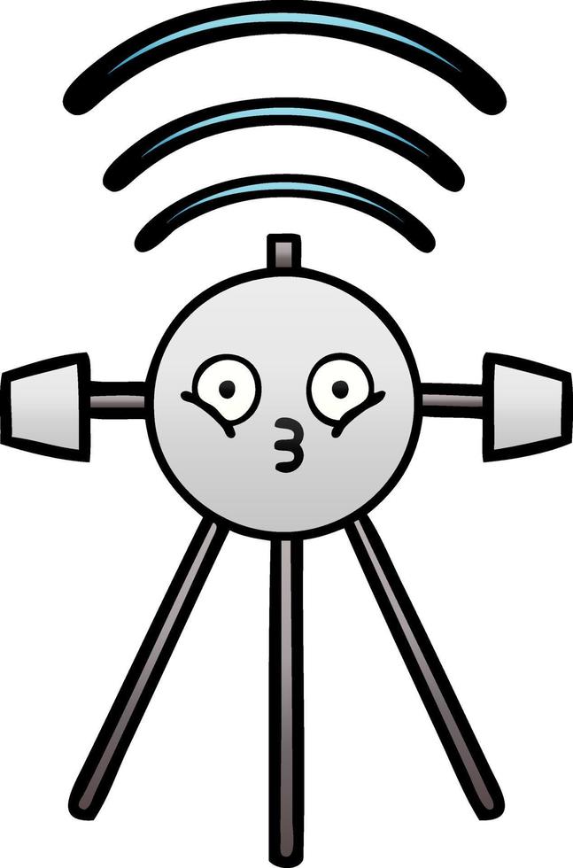 gradient shaded cartoon satellite vector