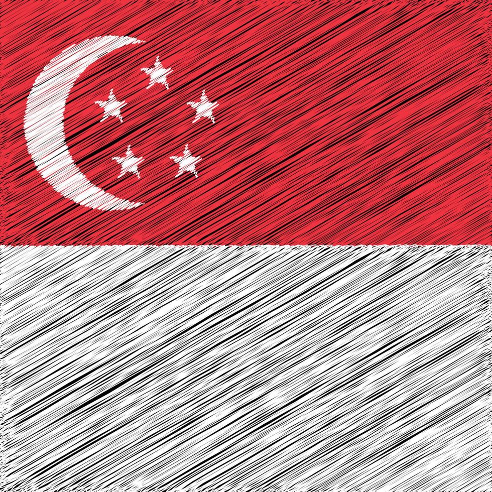 día nacional de singapur 9 de agosto, diseño de bandera cuadrada vector
