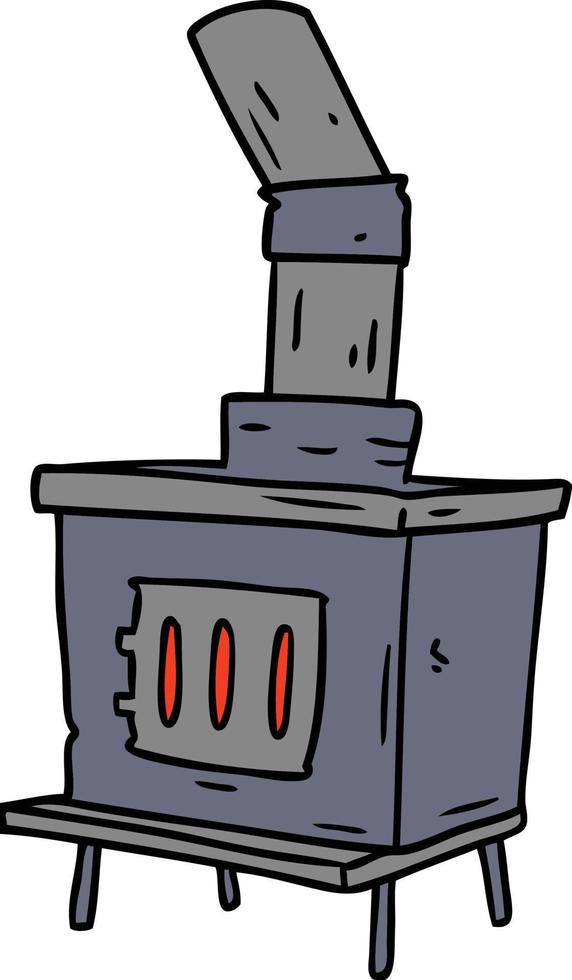cartoon doodle of a house furnace vector