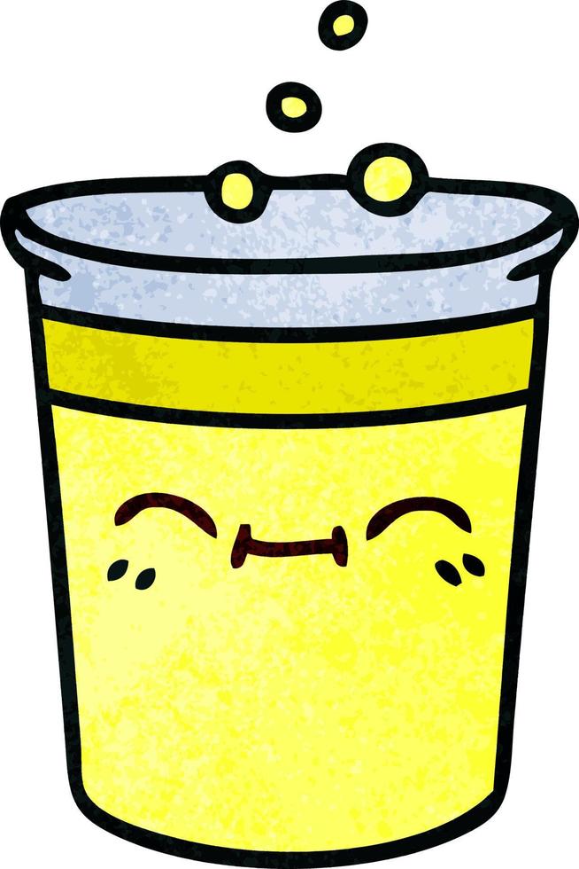 quirky hand drawn cartoon cup of lemonade vector