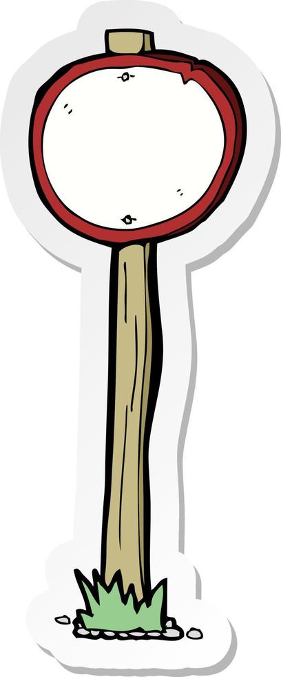sticker of a cartoon road sign vector