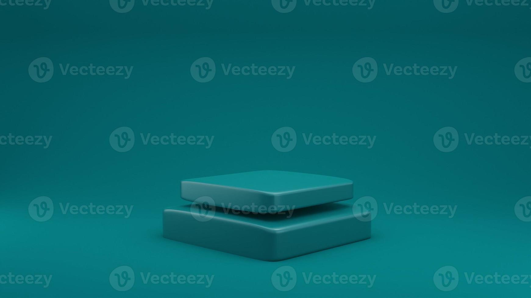 3d Green teal podium with minimalist background photo