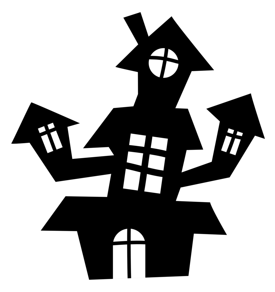 Halloween Scary Haunted House Silhouette png