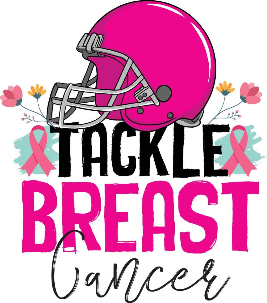 Pink Ribbon Breast Cancer Awareness T-Shirt Kids Football vector