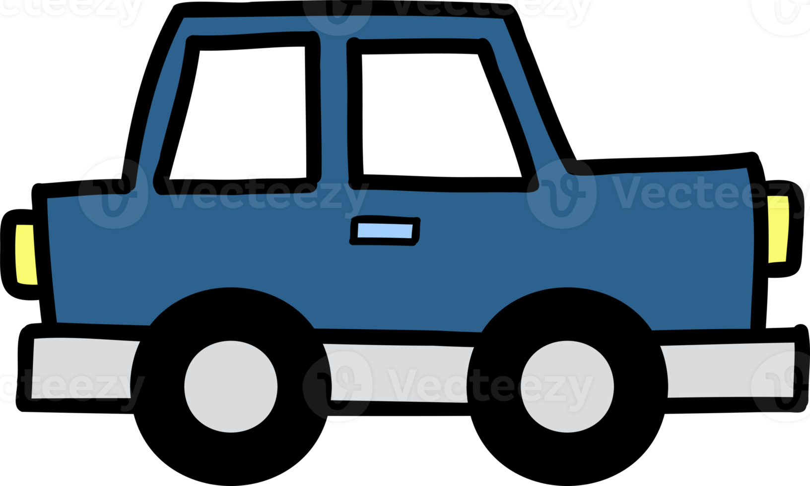 Hand Drawn sedan car illustration png