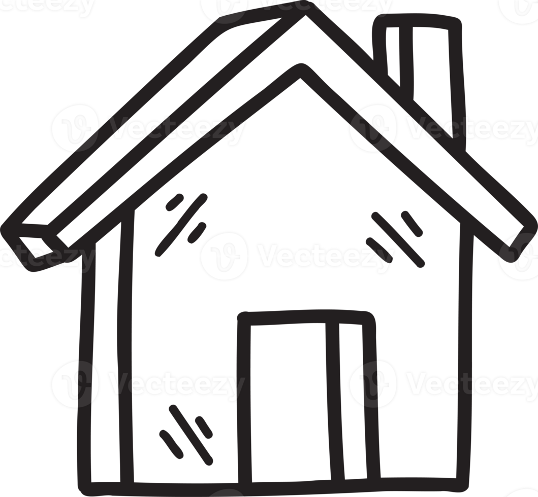 Hand Drawn cute house illustration png