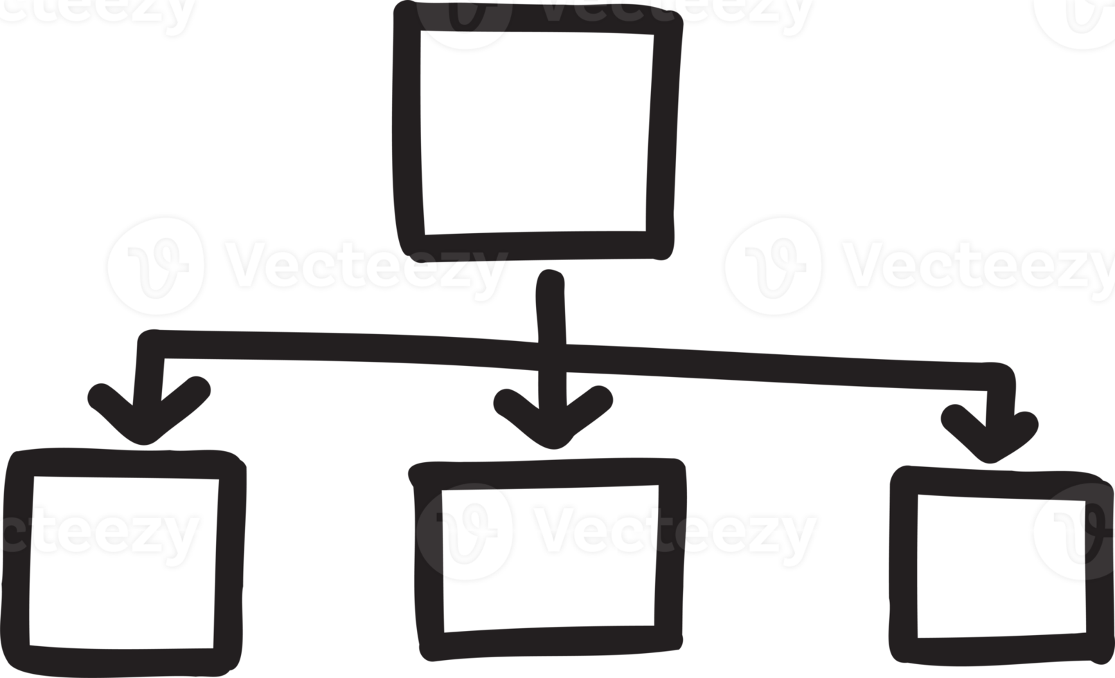 Hand Drawn square connection graph illustration png