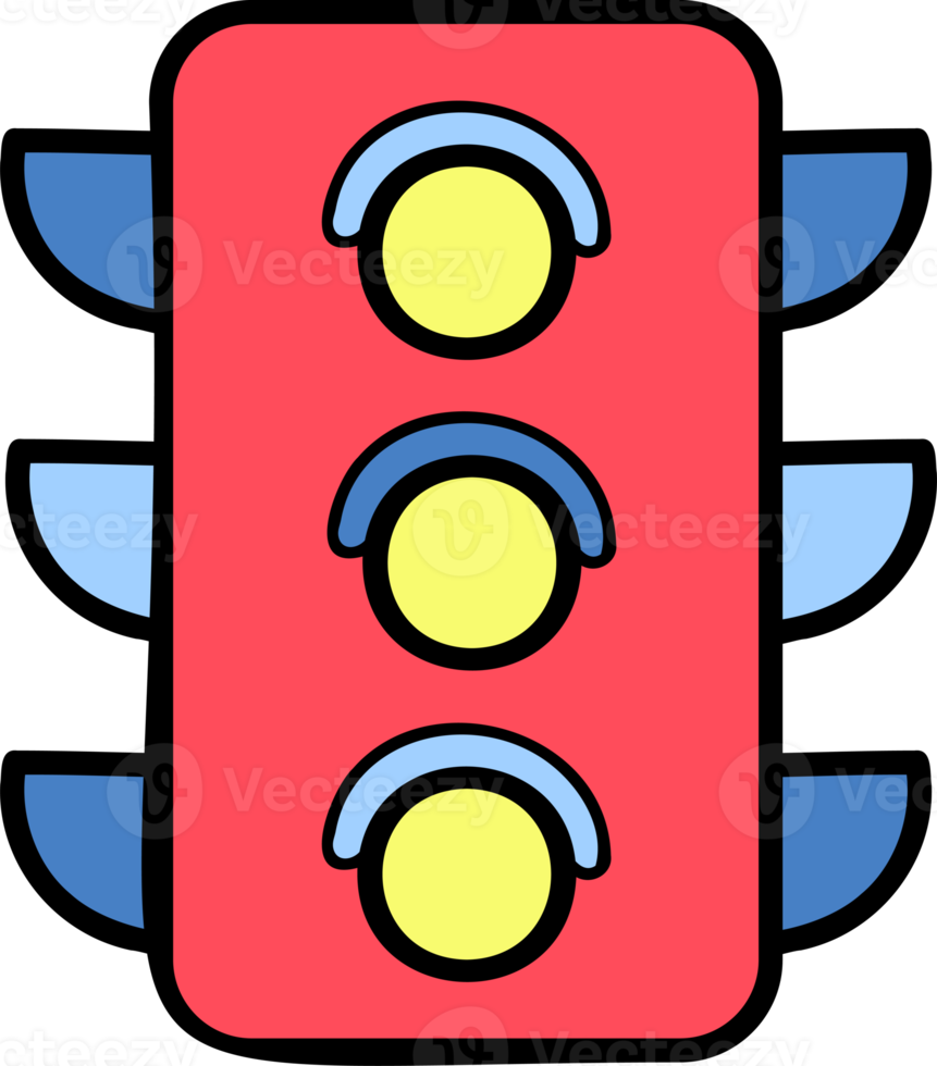 Hand Drawn traffic light illustration png