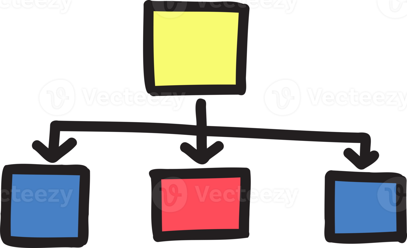 Hand Drawn square connection graph illustration png