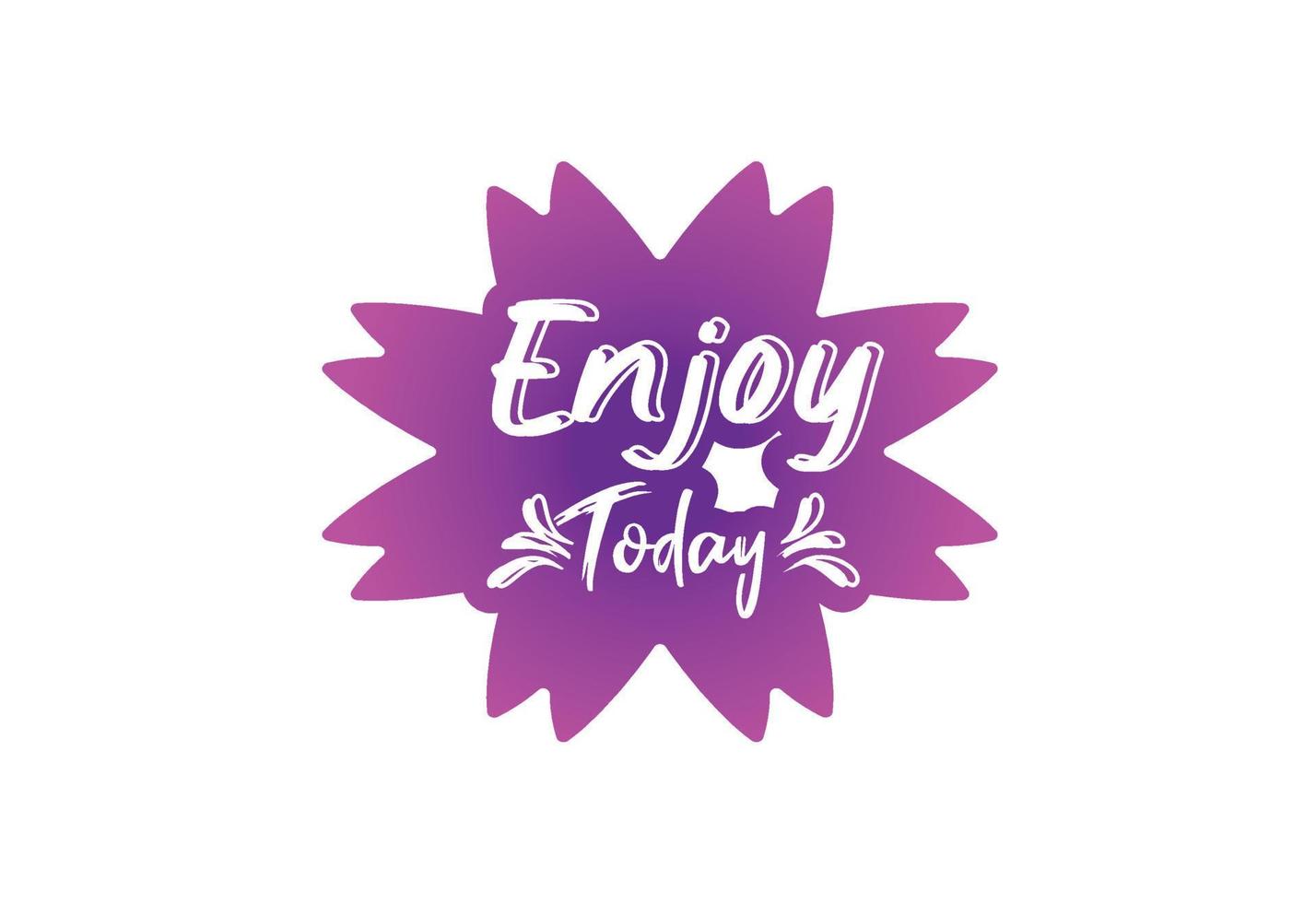 Enjoy today typography logo and sticker design template vector