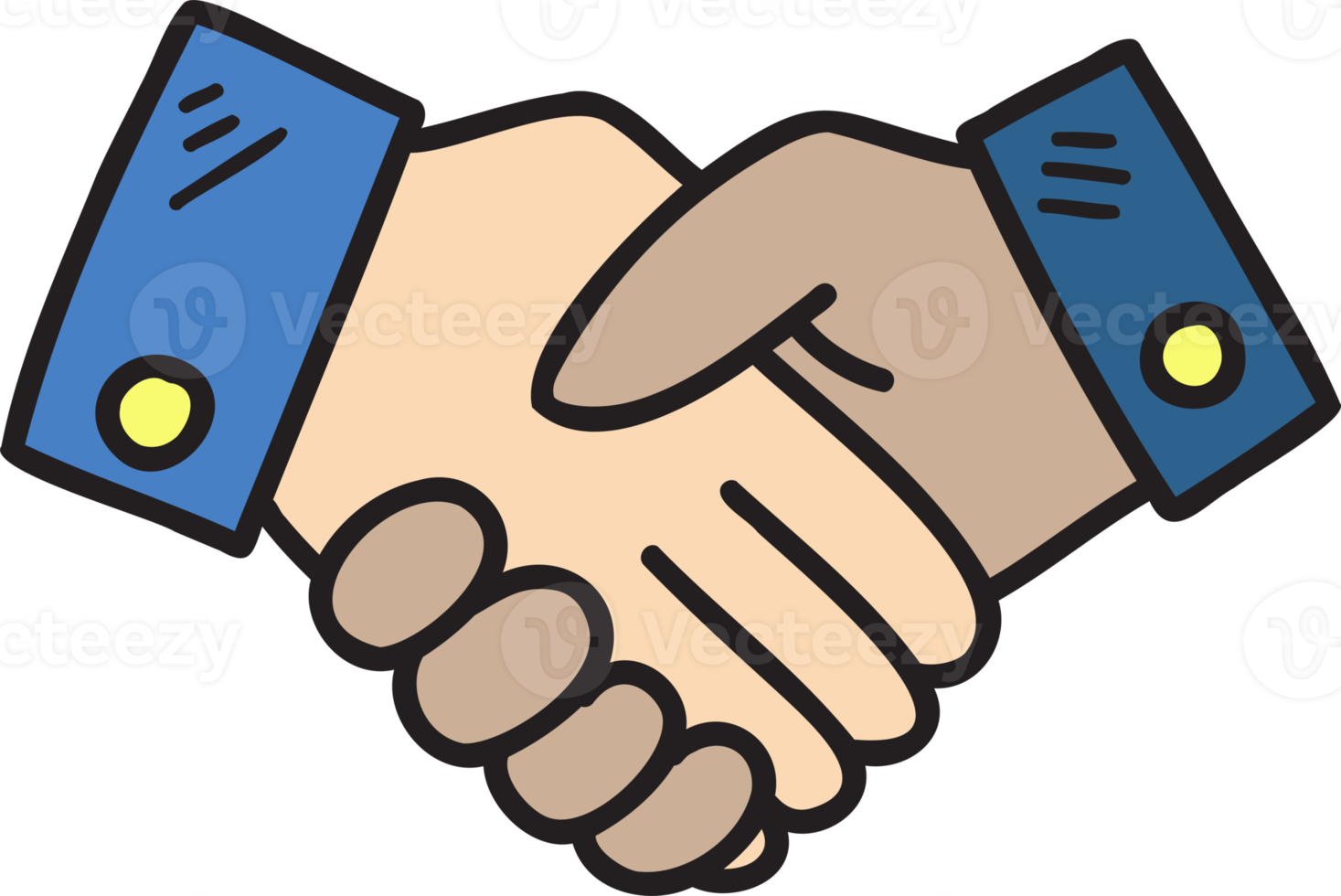 Hand Drawn hand shaking hands illustration png