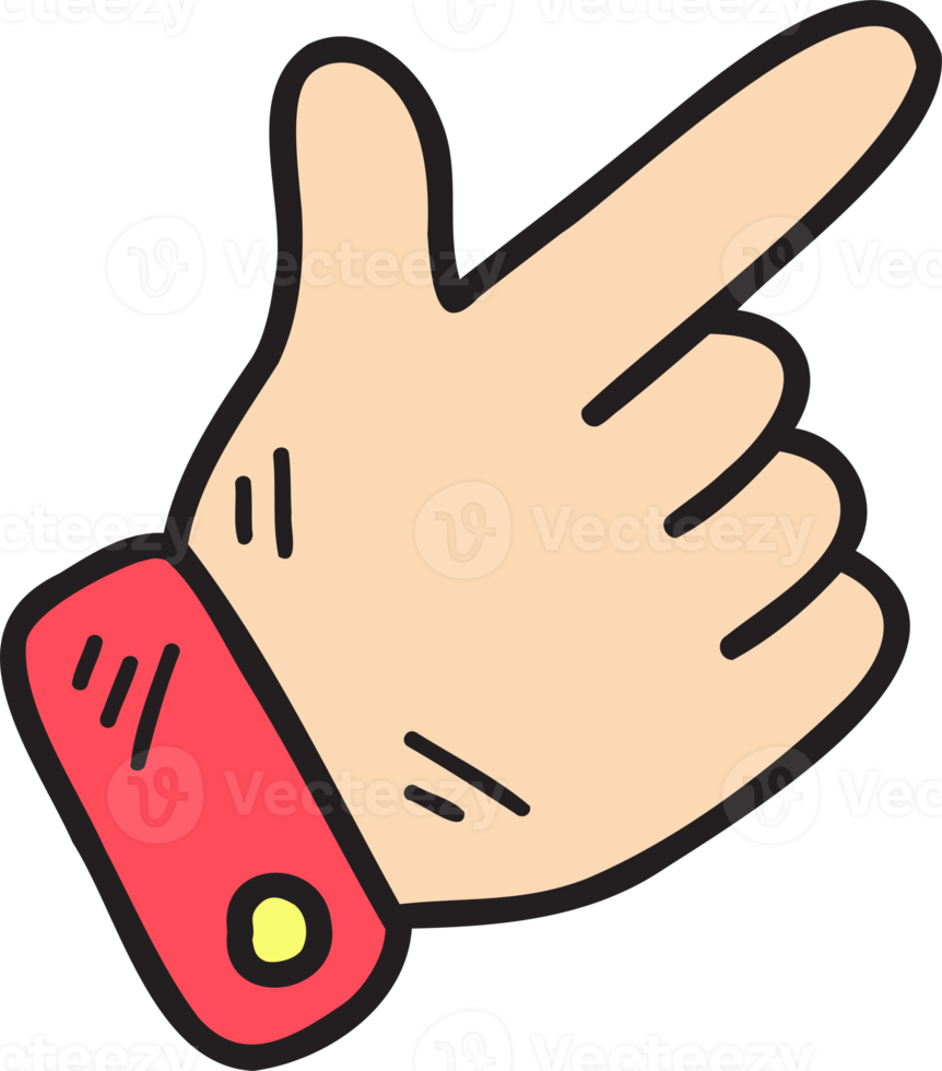 hand dragen finger pekande illustration png