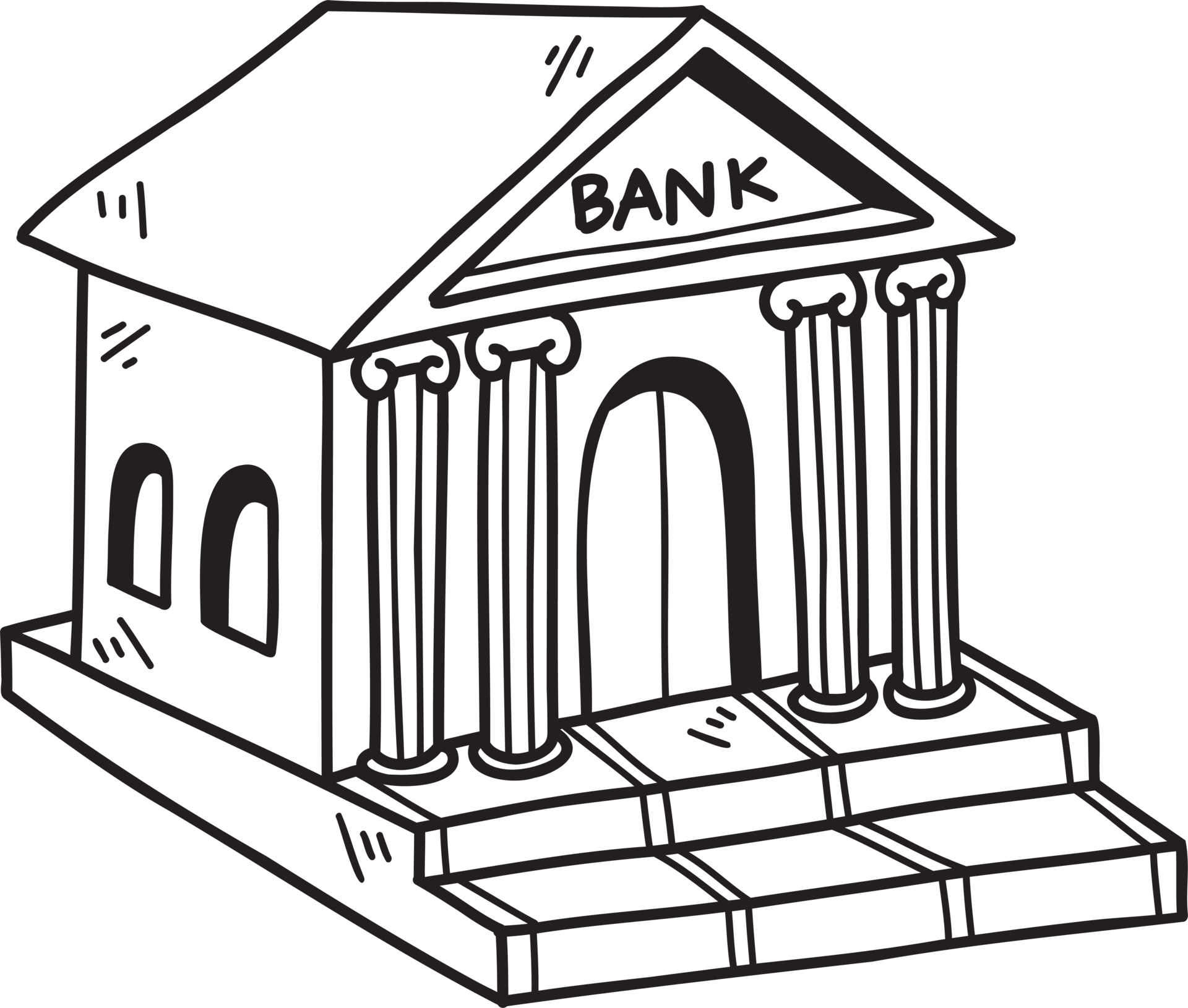 Hand Drawn bank building illustration 11731600 PNG