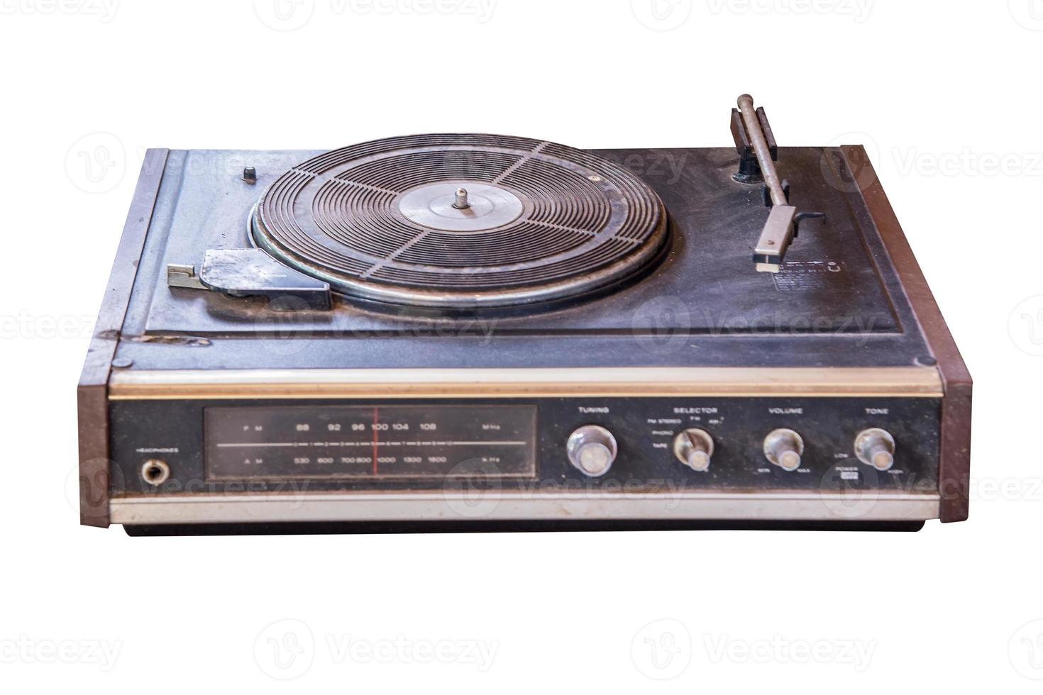 Old turntable player isolated. photo