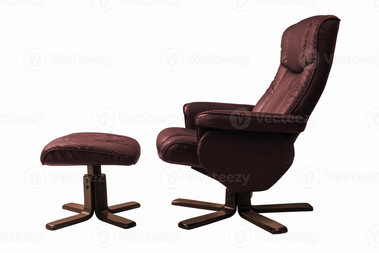 Brown leather armchair. photo