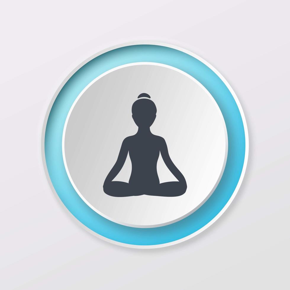 Play button white color yoga exercise digital design logo icon photo