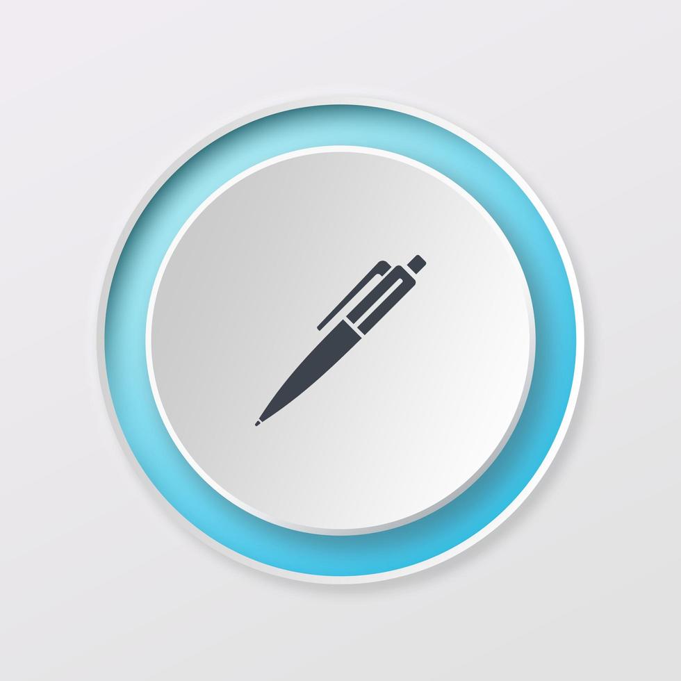 Play button white color pen digital design logo icon photo