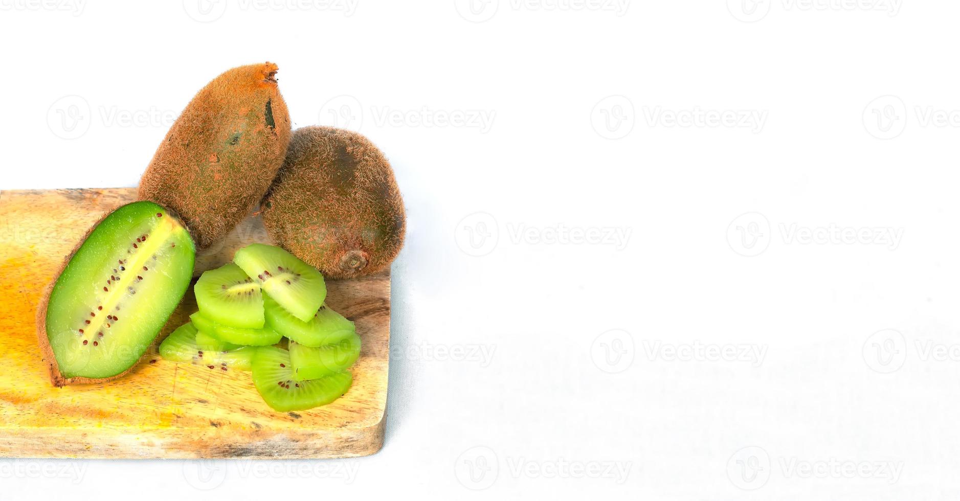 Delicious ripe kiwi fruits. Kawi fruit isolated on a white background. photo