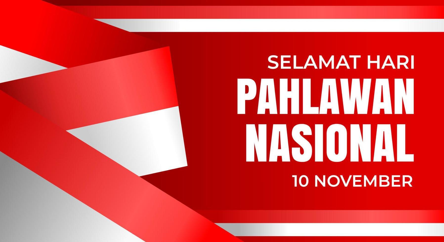Indonesia pahlawan heroes day banner background vector