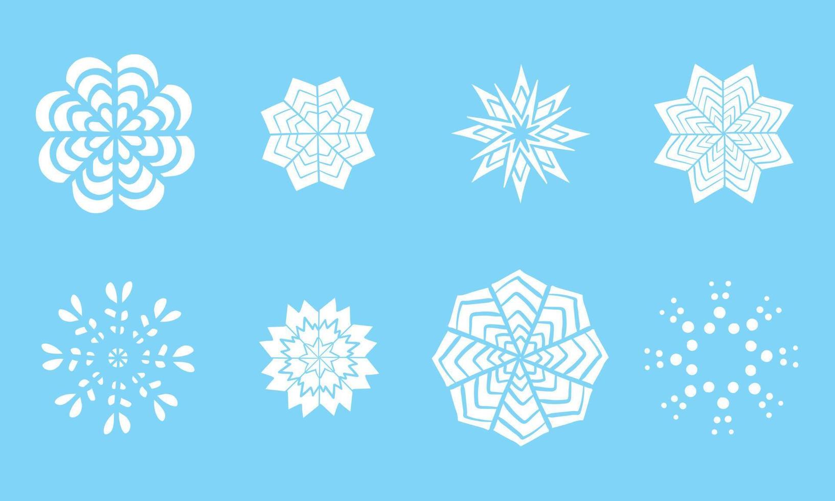 Set of snowflakes. Hand draw vector illustration