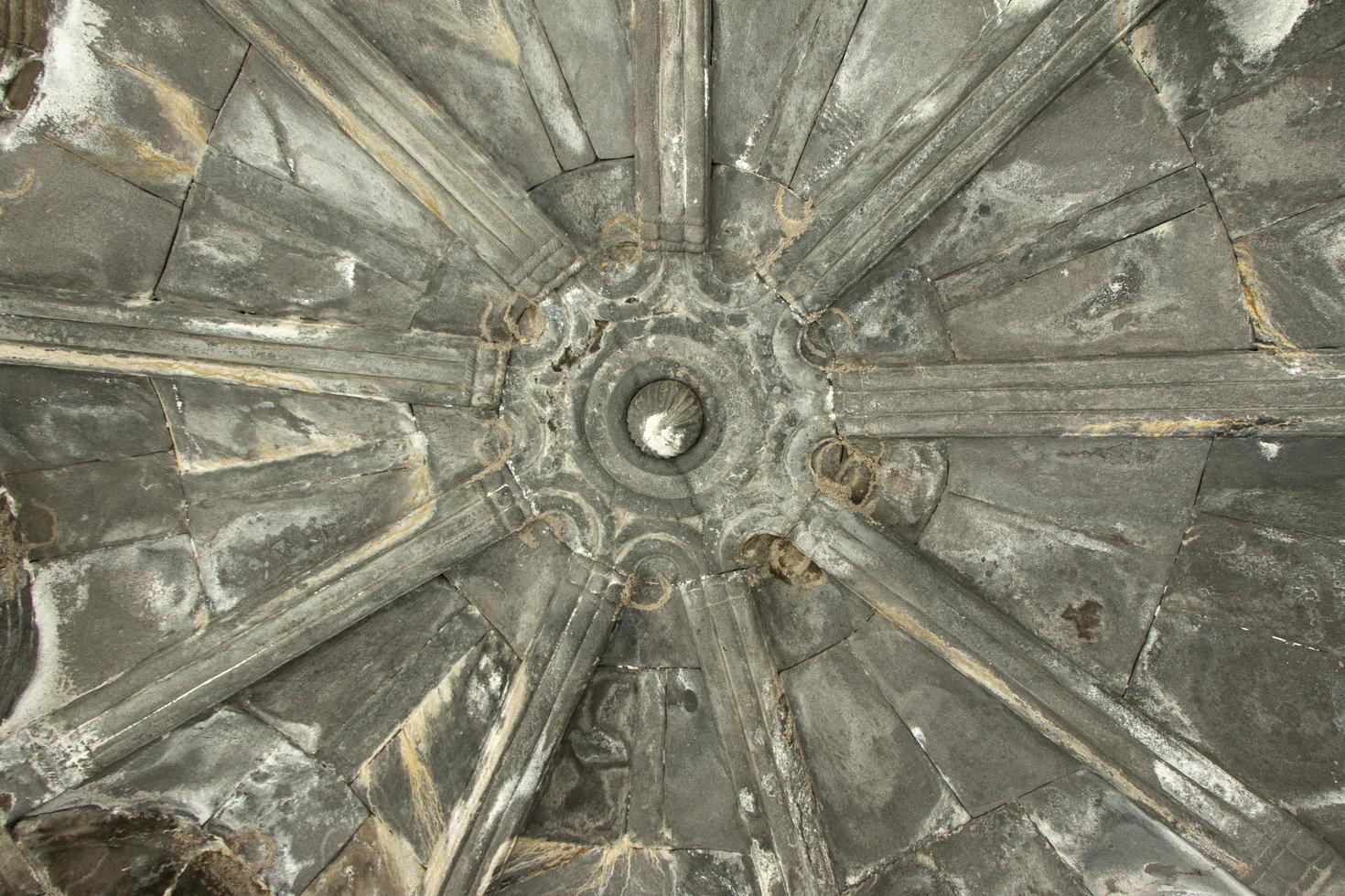 Domed ceiling of old temple. Details of architecture of antiquity. photo