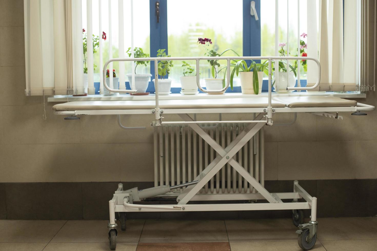 Interior of hospital. Waiting place in hospital. photo