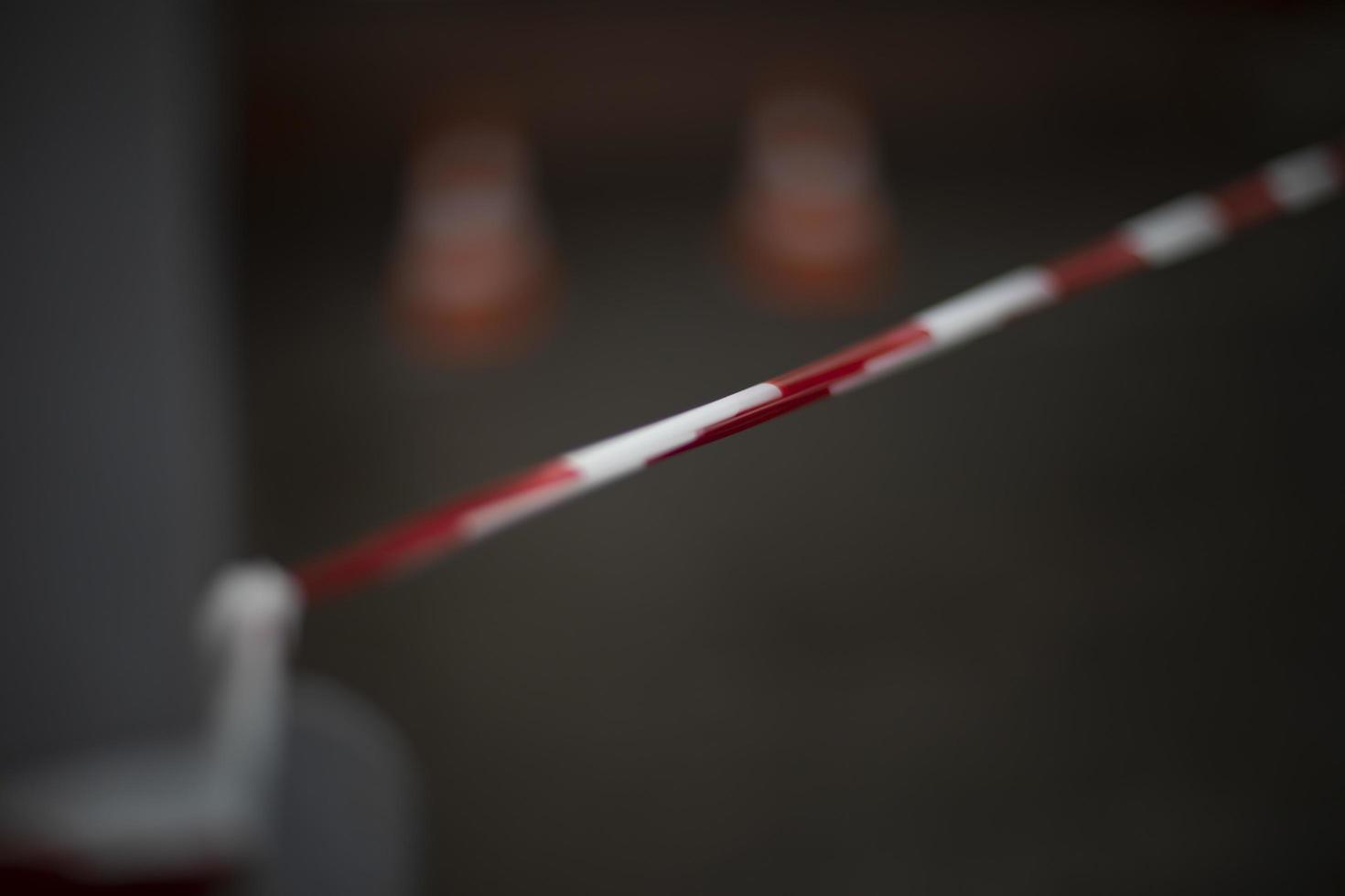 Red ribbon. Warning tape. photo