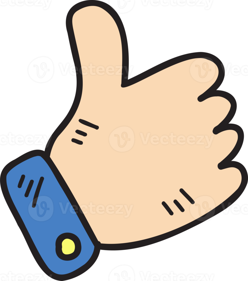 Hand Drawn thumb up hand illustration png